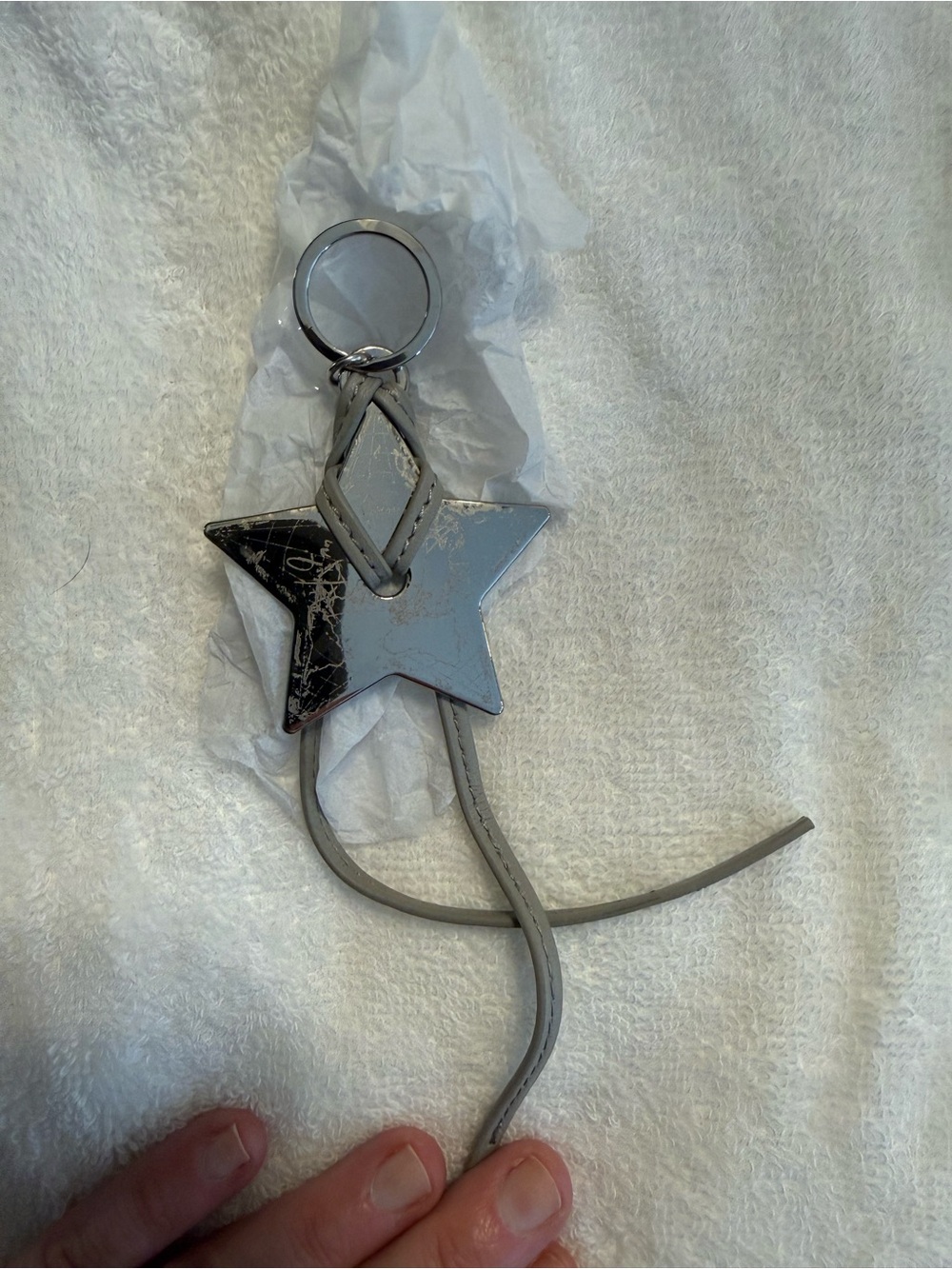 Dior Around The World Silver Star Keychain